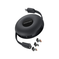 Promate Quiver 3-in-1 Retractable Magnetic Cable