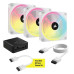 Corsair iCUE LINK QX120 RGB Case Fan with iCUE LINK System Hub White