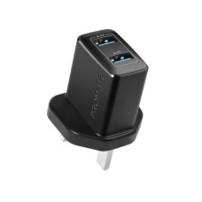 Promate BiPlug 2.4A Dual Port Wall Charger