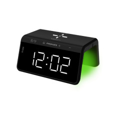 Promate TIMEBRIDGE-QI Digital Alarm Clock with 10W Charging Station