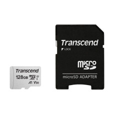 Transcend microSDXC/SDHC 300S 128GB UHS-I U3 Memory Card with Adapter