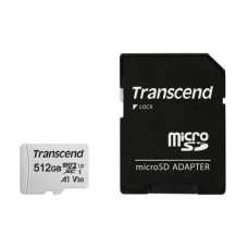 Transcend microSDXC/SDHC 300S 512GB UHS-I U3 Memory Card with Adapter