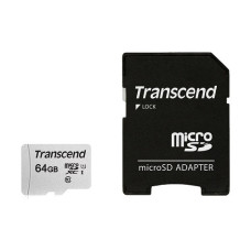 Transcend microSDXC/SDHC 300S 64GB UHS-I U3 Memory Card with Adapter