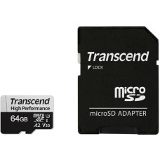 Transcend microSDXC/SDHC 330S 64GB UHS-I U3 Memory Card with Adapter
