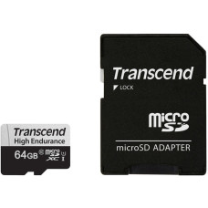 Transcend microSDXC/SDHC 350V 64GB UHS-I U3 Memory Card with Adapter