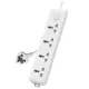 Deli CT703ES 3 Pin 4 Port 3 Meter Surge Protection Power Strip