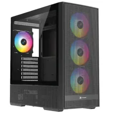 Xtreme 420B Mid Tower Thermal ATX Front Mesh Case with 4 ARGB Fan Without PSU Tempared Glass