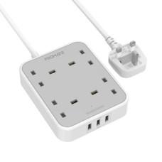 Promate PowerCord 4UK 4M Surge Protector Power Strip