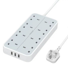 Promate PowerCord 8UK 4M Surge Protector Power Strip