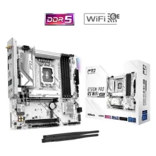 AsRock B760M Pro RS WiFi White DDR5 Intel 14th, 13th and 12th Gen Micro ATX LGA1700 Motherboard
