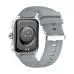 Blisbond Crescent Silver AMOLED Bluetooth Calling Smart Watch with Black & Grey Dual Straps