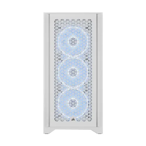 CORSAIR iCUE 4000D RGB AIRFLOW QL Edition Mid Tower True White ATX Gaming Desktop Case