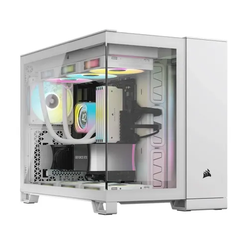 Corsair iCUE LINK 2500X RGB Mid Tower Dual Chamber White (Tempered Glass Side Window) Micro ATX Gaming Desktop Case #CC-9011268-WW