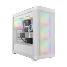 GAMDIAS Athena M3 WH ARGB Mesh Mid Tower White (Tempered Glass) E-ATX Gaming Desktop Case