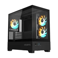 Gigabyte C201 Panoramic Mid Tower Black Micro-ATX Gaming Desktop Case