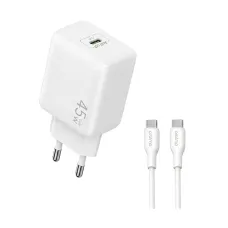 Oraimo PowerGaN 451 45W GaN USB-C White Charger with USB-C to USB-C Cable (EU)