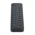 ORICO 10 Port USB 3.0 Male to 10 USB Female Black HUB #CT2U3-10AB-GY-BP