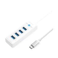 ORICO Type-C Male to Quad USB 3.0 Female White HUB #PW4U-C3-WH