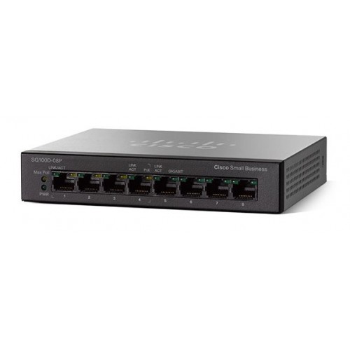 Cisco SG100D-08P 8-Port PoE Unmanaged Switch