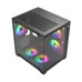 T-WOLF Mystery Box NV X5 Infinity ARGB Tempered Glass Black Micro-ATX Gaming Desktop Case