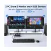 Ugreen AK700 (55851) DP KVM Black & Gray Switch with 4 USB Port #55851 (2 Computers, 2 Monitors)
