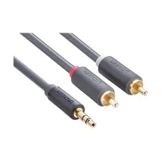 UGREEN AV102 (10513) 3.5mm Male to 2RCA Male, 5 Meter, Gray Audio Cable #10513