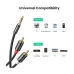 UGREEN AV116 (10590) 3.5mm Male to 2RCA Male, 3 Meter, Black Audio Cable #10590
