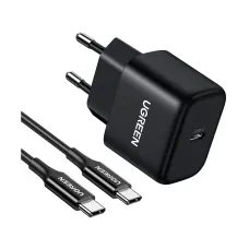 UGREEN CD250 (50581) 25W USB-C Mini PD Black Charger / Charging Adapter With Type-C Cable #50581 (EU)