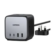 UGREEN CD268 (90906) Dual USB, Dual USB-C & Tri AC Outlet Metallic Desktop Charging Station #90906 (3 Pin, UK)