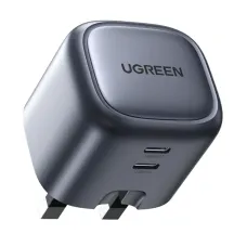 UGREEN CD294 (90399) Dual USB-C Nexode 45W GaN Space Gray Charger / Charging Adapter #90399(3 Pin, UK)