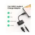 UGREEN CM193 (70606) Type-C Male to 3.5mm Audio + Type-C Female Black Multiport Converter # 70606-CM193