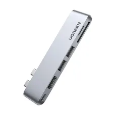 UGREEN CM380 (80856) Type-C Male to Dual USB 3.0, HDMI, TF, SD, Type-C Female Multi-Interface HUB # 80856
