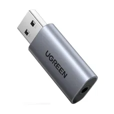 UGREEN CM383 (80864) USB Male to 3.5mm Female Gray Audio Converter #80864