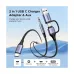 UGREEN CM772 (45009) USB-C Male to USB-C, USB-A & 3.5mm Male Charging & Audio Cable #45009 (60W)
