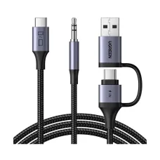 UGREEN CM772 (45009) USB-C Male to USB-C, USB-A & 3.5mm Male Charging & Audio Cable #45009 (60W)