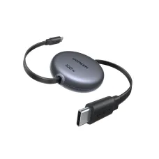 Ugreen L531 (65905) USB Type-C Male to Male, 1 Meter, Black Retractable Cable #65905
