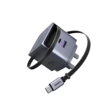 Ugreen Nexode Pro X614 (65823) 45W GaN USB & USB-C Gray Fast Charger / Charging Adapter with Built-in Type-C Cable #65823