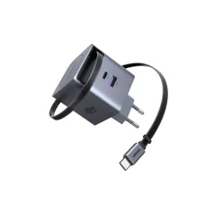 Ugreen Nexode Pro X615 (65825) 65W GaN USB & USB-C Gray Fast Charger / Charging Adapter with Built-in Type-C Cable #65825