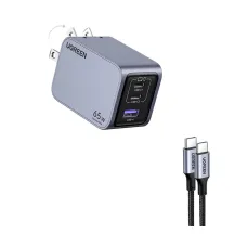 UGREEN Nexode Pro X755 (25870) USB & Dual USB-C 65W GaN Charger / Charging Adapter #25870 (2 Pin, US)