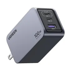 UGREEN Nexode Pro X757 (25873) USB & Dual USB-C 100W GaN Space Gray Charger / Charging Adapter #25873 (2 Pin, US)