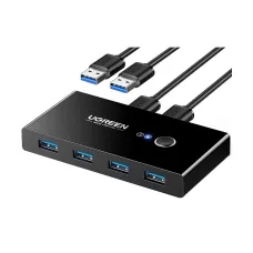 UGREEN US216 (30768) Dual USB Male to Quad USB Female Black Hub # 30768