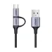 UGREEN 30875 USB Male to Micro USB & Type-C Black 1 Meter Charging & Data Cable #30875
