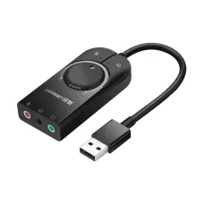 UGREEN CM129 (40964) USB Male to Tri 3.5mm Female Black Audio Converter # 40964