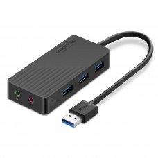 UGREEN 3-Port USB 3.0 Hub with External Stereo Sound Adapter 