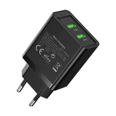 Vention FBAB0-EU 2-Port USB 18W Black Charger / Charging Adapter #FBAB0-EU