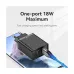 Vention FBAB0-EU 2-Port USB 18W Black Charger / Charging Adapter #FBAB0-EU