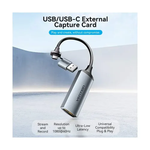 Vention ACWHA Type-C & USB Male to HDMI Female, Gray Converter #ACWHA