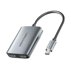 Vention ACZHB USB Type-C Male to Dual HDMI Female Gray MST Converter #ACZHB (For Type-C Thunderbolt)