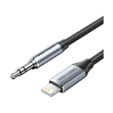 Vention BMCHF Lightning Male to 3.5mm Male, 1 Meter, Gray Audio Cable #BMCHF