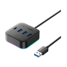 Vention CHZBF USB Male to Tri USB & Type-C Female Black USB HUB #CHZBF
